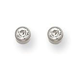 Titanium 4mm Bezel Crystal Earrings (Requires Inverness Piercing Gun)