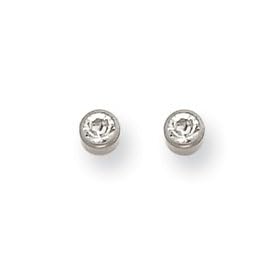 Titanium 4mm Bezel Crystal Earrings (Requires Inverness Piercing Gun)