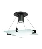 Sonneman 3403.25 Handkerchief 1 Light Semi Flush Mount in Satin Black with Etched glass