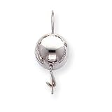 14k White Gold 12mm Ball Kidney Wire Earrings