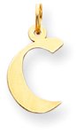 Block Letter Charm, Yellow Gold