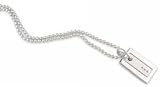 Rectangular Tag Pendant with 3 Round Cut Diamonds and 20 Ball Chain by Hot Diamonds Sterling Silver