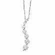 14k White Gold & Diamond Journey Pendant Necklace- 18" (0.25ctw)