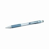 Retractable Ballpoint Pen, .7mm Fine Point, Rubber Grip, Stainless, Black Ink ZEB20010