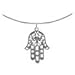 Body Candy Ancient Hamsa Hand Pendant Choker Necklace, 17.5
