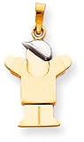 Boy With Cap Charm, Yellow/White Gold