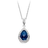 10kt. White Gold Lab-Created Sapphire Fashion Pendant