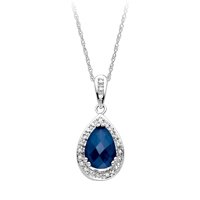 10kt. White Gold Lab-Created Sapphire Fashion Pendant by Fred Meyer Jewelers