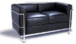 Le Corbusier Petit Loveseat LC2 - Black (Double Seat)