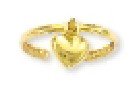14k Dangling Heart Adjustable Toe Ring
