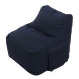 Comfort Research Twill Navy CLUB CHAIR OTTOMAN BEAN BAG 21W x 19D x 38 High