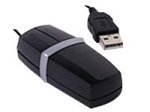 Atek optische Minimaus transparente (blaue LED) kultige Original-Atek USB Kleinstmaus mit optischem Sensor, 2 Tasten