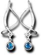 Earspiral Earrings 53XSBPSS with Blue Paua Shell, Sterling Silver