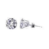 3 MM Round Clear Cubic Zirconia .925 Sterling Silver Post Friction Back Stud Earrings