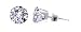 Sterling Silver 3 MM Round Clear Cubic Zirconia Stud Post Back Earrings