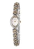BULOVA Watches:Bulova Watches 98P34 Diamond Silver Dial Stainless Steel and Yellow Gold Plated Women's Watch