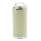 Safco(R) Dome-Top Receptacle With Push-Door Lid, 15 Gallons, Putty
