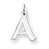 Sterling Silver Small Artisan Block Initial A Charm