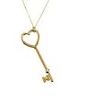 14K Yellow Gold Heart Shaped Key Pendant with Free Gold Plate Chain and Velvet Gift Box