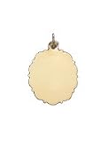 Fancy Edge Oval Disc, 14K Gold Charm