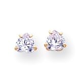 Sardelli - 14K Gold 4.00mm Lavender Heart Cubic Zirconia Earrings