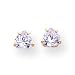 14k Lavender Heart Cz Earrings
