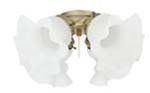 2 Pack of 4 LIGHT ALABASTER BELL, ANTIQUE BRASS