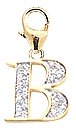 14k Gold Diamond Initial B Charm (1/10 cttw)