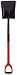 Bond Long Handle Ergo Square Point Shovel Red