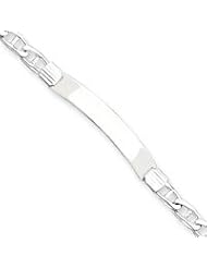Sterling Silver Anchor Link ID Bracelet QAD150-8"