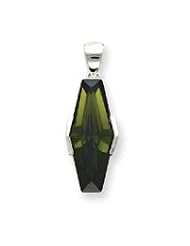 Sterling Silver Dark Green CZ Pendant