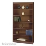 IMAGE OF 6-Shelf Reinforced Square-Edge Veneer Bookcase in Walnut by Safco