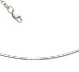 Sterling Silver 16 Inch X .6 mm Round Omega Necklace - Italian