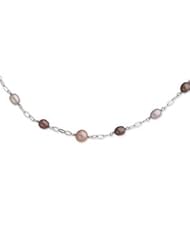 Sterling Silver Chocolate & Champagne FW Cultured Pearl w/2in ext. Necklace