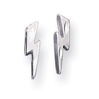 Sterling Silver Lightning Bolt Post Earrings