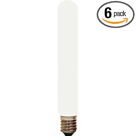 GE 44727-6 25-Watt Tubular Light T6.5 Light Bulb, 6-Pack
