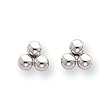 Sardelli - 14k White Gold Polished 3-Cluster Bead Post Earrings