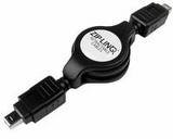 Cable, Retractable, FireWire, 4-4, M-M, 2.5', Zip-Linq