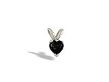 14K White Gold Genuine Heart Black Onyx Pendant