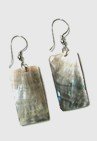 Twin Palm Blacklip Mother of Pearl Rectagular Natural Shell Earrings P13E