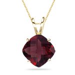 3.94 Cts Garnet Solitaire Pendant in 18K Yellow Gold