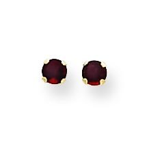 14k 3mm Synthetic Garnet Earrings