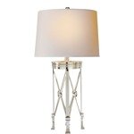 Chart House Regency Stand Table Lamp in Polished Nickel with Natural Paper Shade by Visual Comfort CHA8465PN-NP
