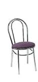 Cabaret Dining/Cafe' Chair, Wine Upholstery Seat, Metal Hairpin Back, 18 Ga. 7/8'' Steel Round Tube - Sells As: 1 Each