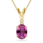 0.02 Cts Diamond & 0.50 Cts Pink Sapphire Pendant 