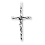 Sterling Silver Antiqued Crucifix Charm with 20 Inch Sterling Silver Chain