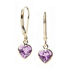 WILLOW GOLD: *AMETHYST HEART FLIP EARRINGS*