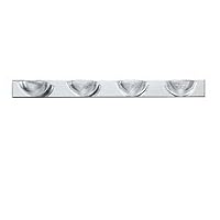 Sea Gull Lighting 4725-05 Oceanic Four-Light Vanity, Chrome Finish with Clear Ribbed Acrylic Diffuser