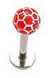 Surgical Steel Ball UV Red Labret Sold as a Pair