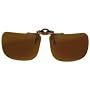 Polarized Clip-on Flip-up Plastic Sunglasses - Rectangle - 54-56mm X 47mm - Polarized Brown Lenses